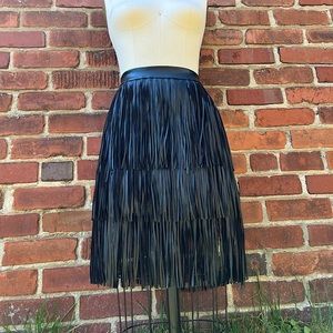 Black leather skirt